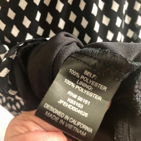 BeBop Blouson Sundress  Black & White Diamond Pattern Small - Picture 5 of 7